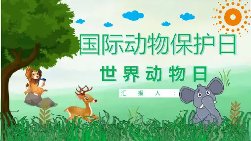 国际保护动物日世界动物日保护动物活动策划公益宣传PPT模板课件