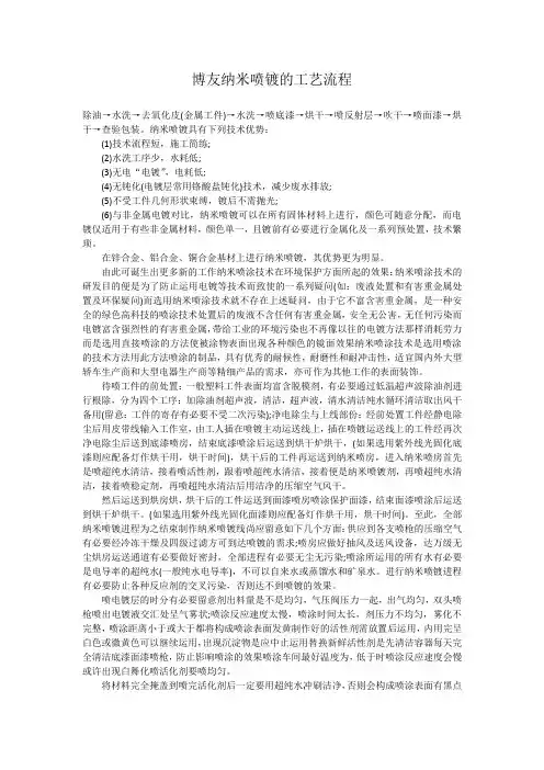 博友纳米喷镀的工艺流程