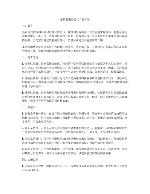 建筑弱电智能化工程方案