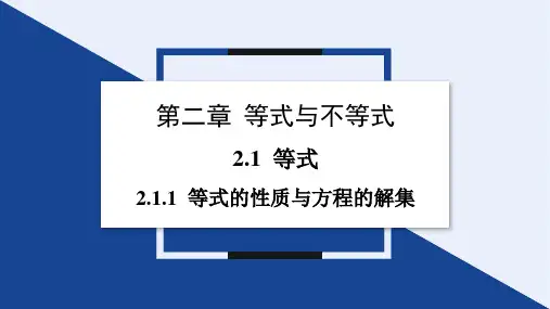 2.1.1+等式的性质与方程的解集2023-2024学年高一上学期数学人教B版(2019)必修第一册