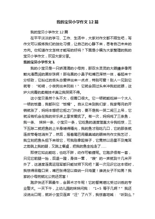 我的宝贝小学作文12篇