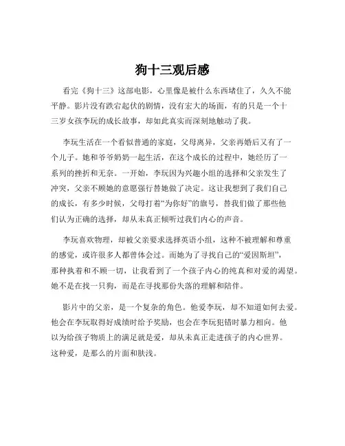 狗十三观后感