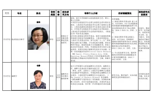 郭玮,复旦大学附属中山医院检验科主任,博士、在研课题