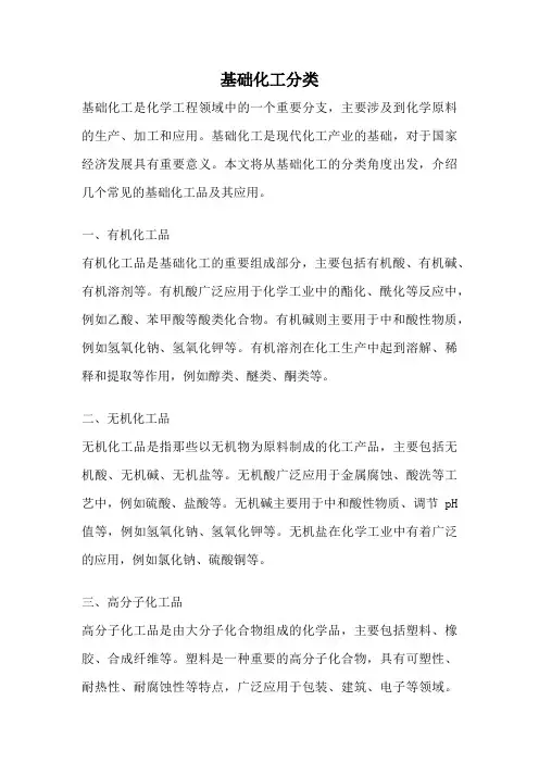 基础化工分类