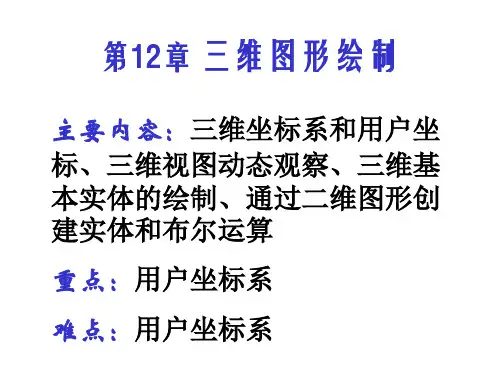 计算机绘图——AutoCAD2014第12章三维图形绘制