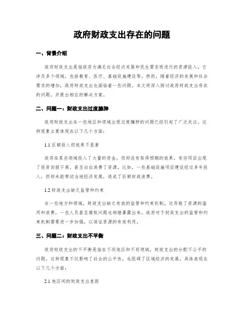 政府财政支出存在的问题