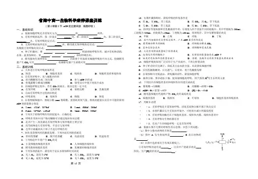 第5章  第3节  ATP的主要来源——细胞呼吸