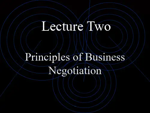 商务英语谈判 negotiation Principles.-sl