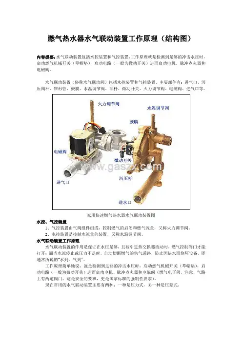 燃气热水器水气联动装置工作原理(结构图)