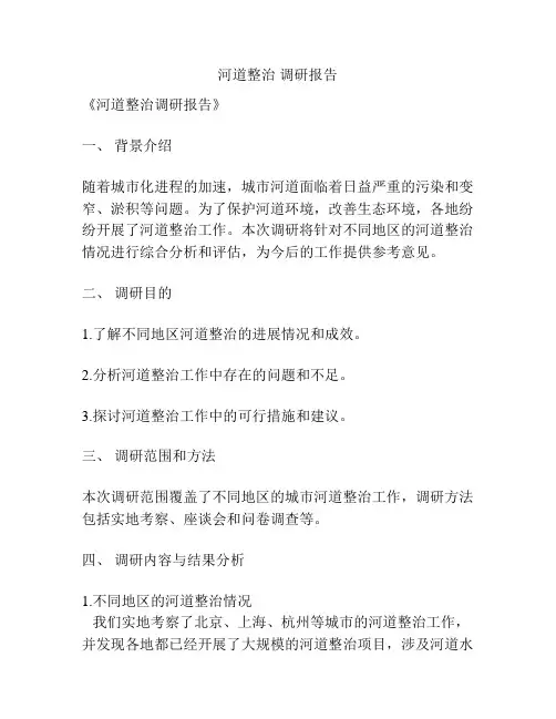 河道整治 调研报告