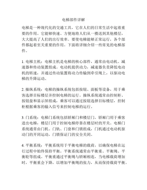 电梯部件详解
