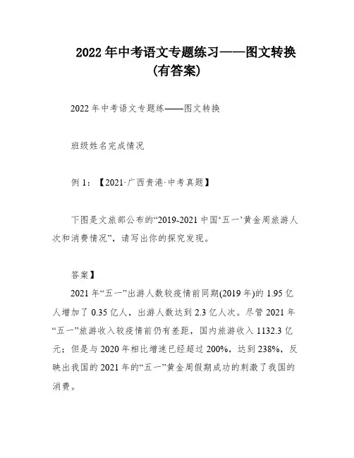 2022年中考语文专题练习——图文转换(有答案)
