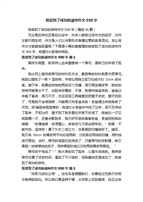 我尝到了成功的滋味作文500字