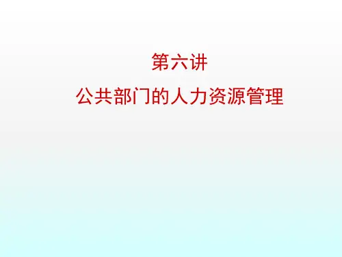公共部门的人力资源管理ppt课件