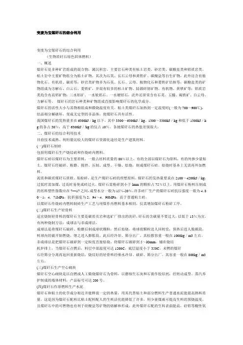 变废为宝煤矸石的综合利用