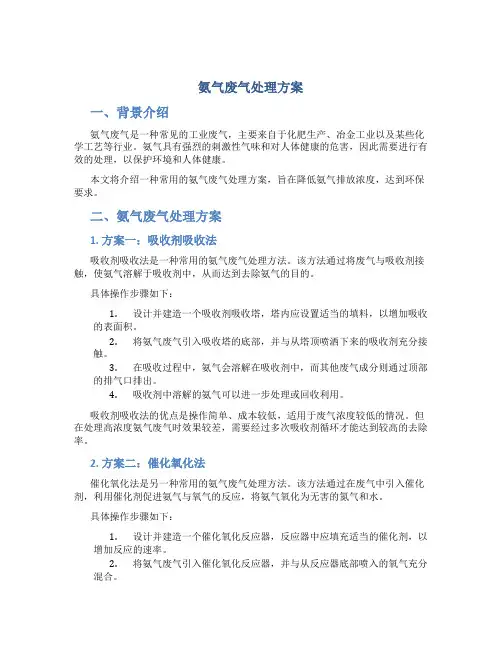 氨气废气处理方案