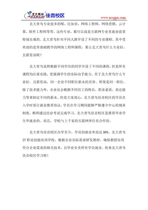 北大青鸟什么专业好