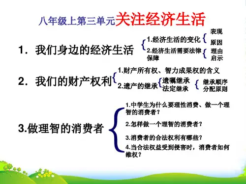八年级政治上册 第三单元 关注经济生活复习课件 湘教版