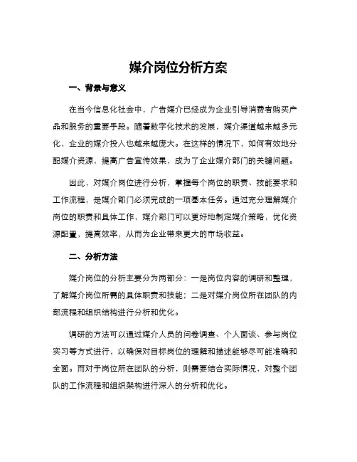 媒介岗位分析方案