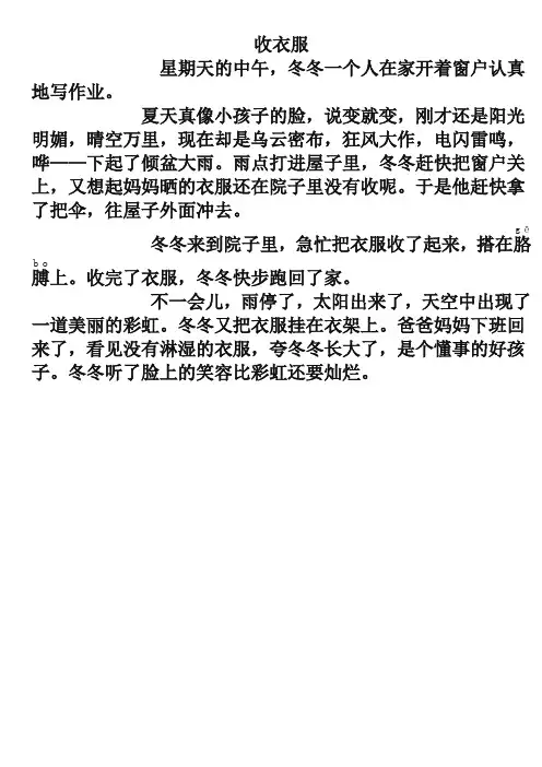(2019新教材)部编版二年级语文上册看图写话技巧 收衣服