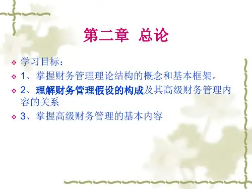 高级财务管理 第二章  财务管理理论概述