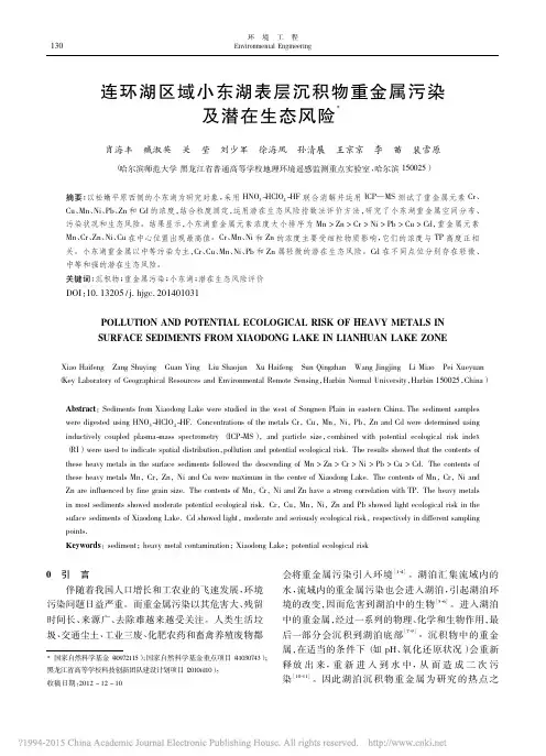 连环湖区域小东湖表层沉积物重金属污染及潜在生态风险.