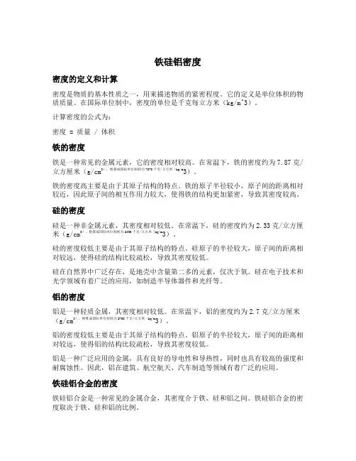 铁硅铝密度