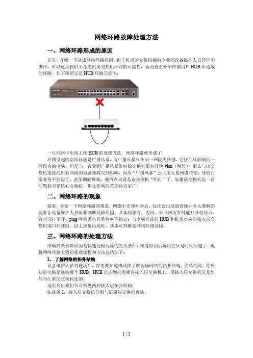 网络环路故障处理