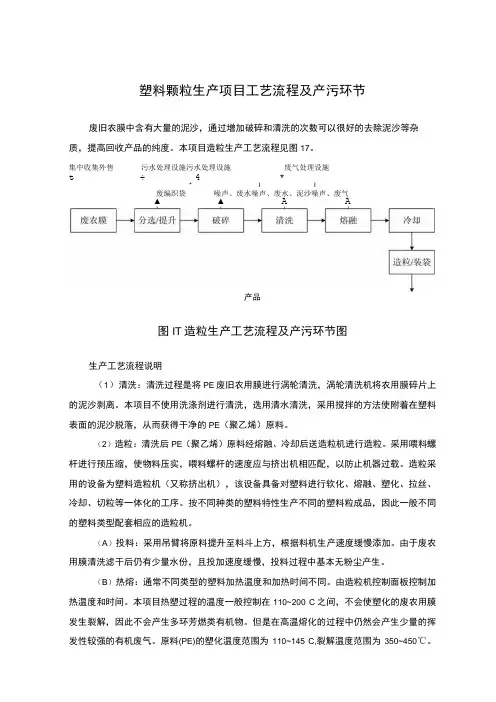 塑料颗粒生产项目工艺流程及产污环节