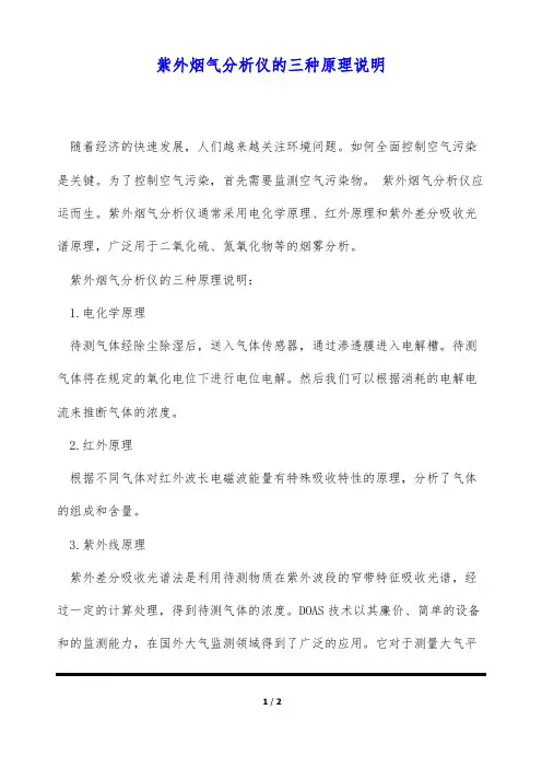 紫外烟气分析仪的三种原理说明(标准版)