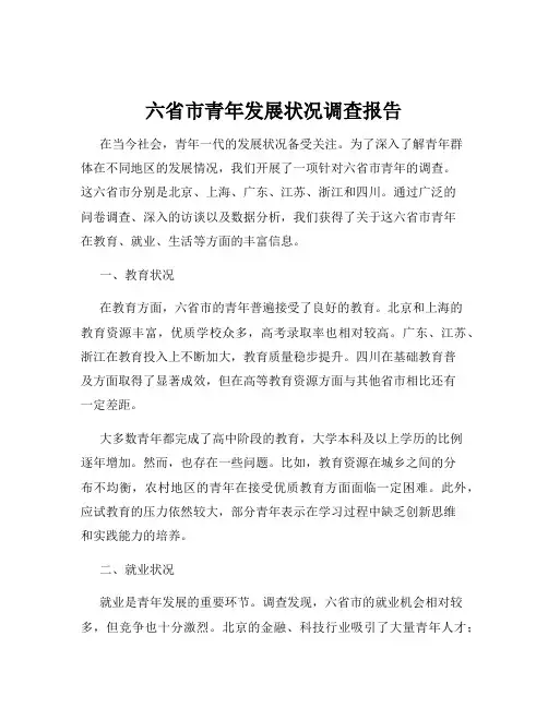 六省市青年发展状况调查报告