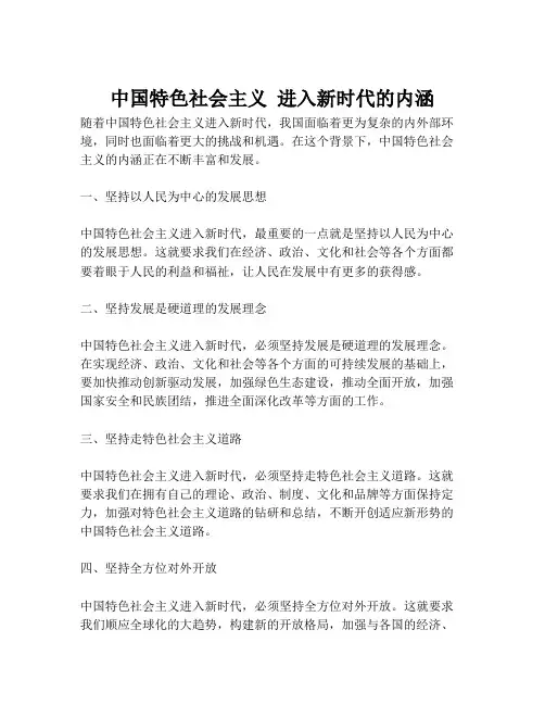中国特色社会主义 进入新时代的内涵