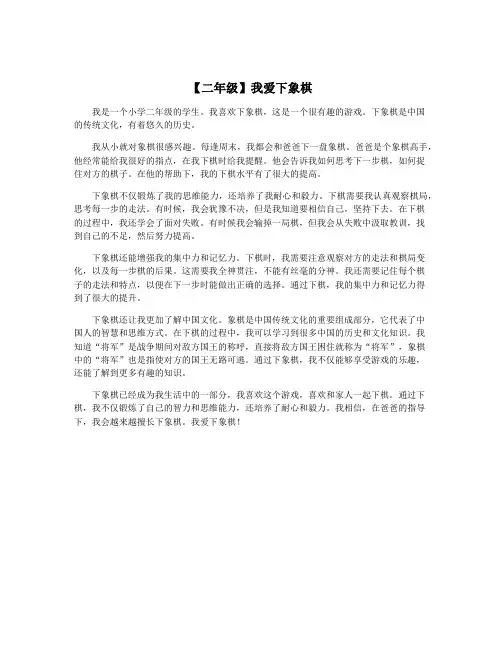 【二年级】我爱下象棋