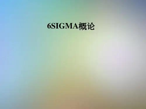 6SIGMA概论