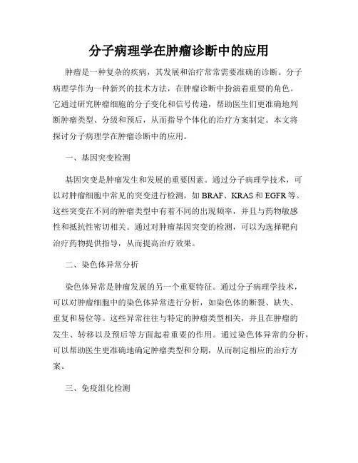 分子病理学在肿瘤诊断中的应用