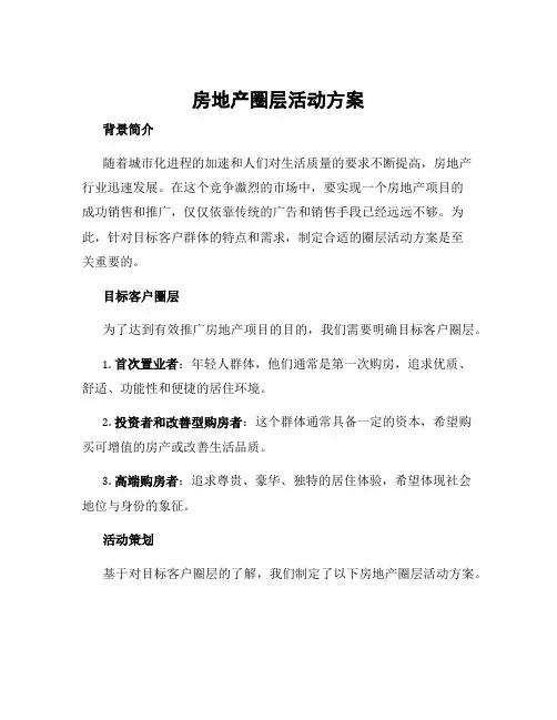 房地产圈层活动方案