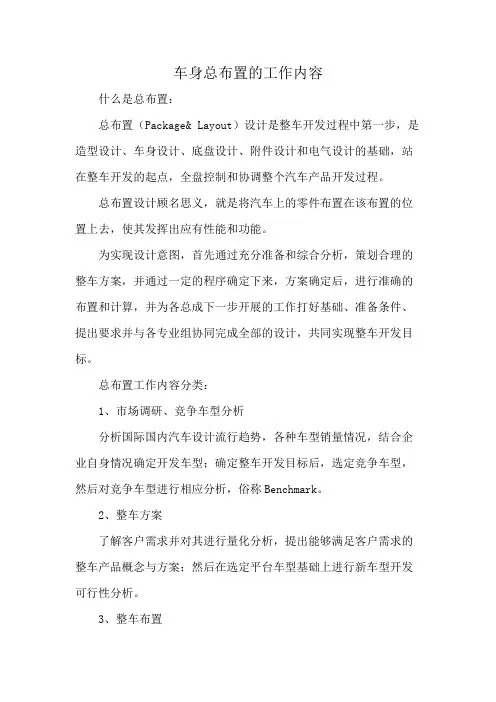 车身总布置的工作内容