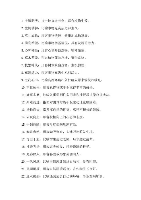 形容万物生长的成语