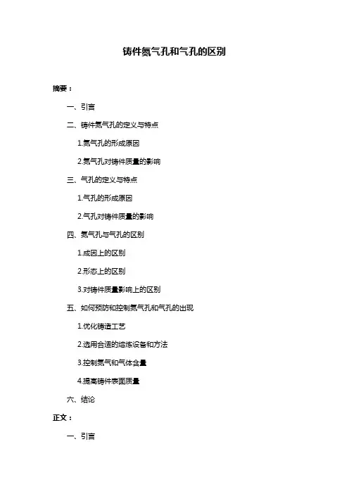 铸件氮气孔和气孔的区别