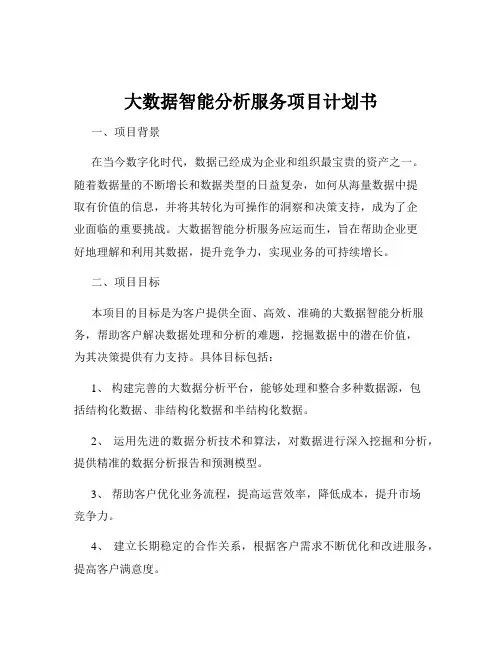 大数据智能分析服务项目计划书