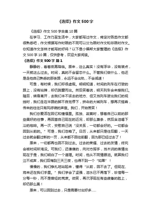 《选择》作文500字