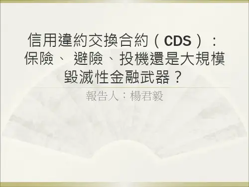 信用违约交换合约(CDS)保险.