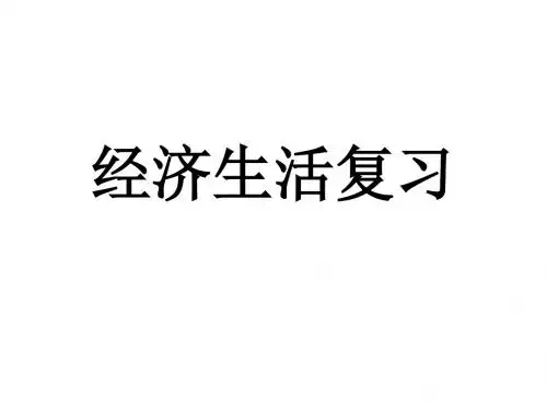 经济生活复习