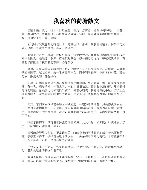 我喜欢的荷塘散文