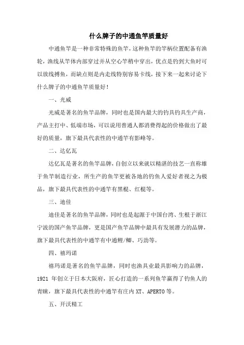 钓鱼技巧之钓具：什么牌子的中通鱼竿质量好