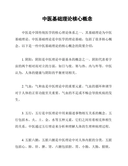 中医基础理论核心概念