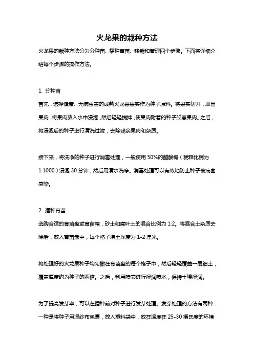 火龙果的栽种方法