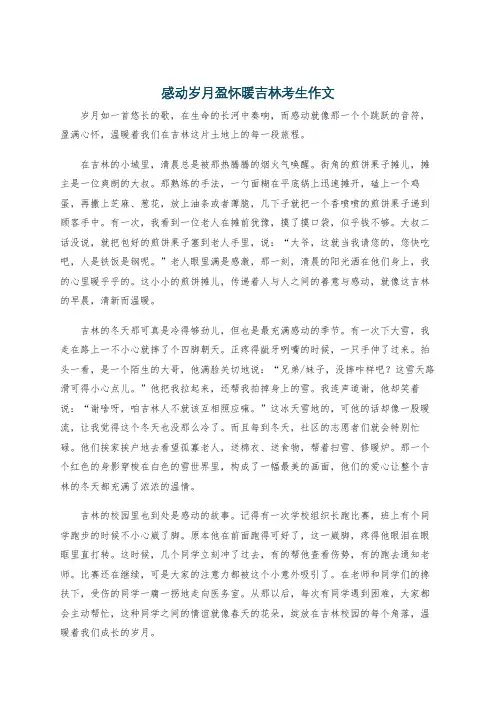感动岁月盈怀暖吉林考生作文
