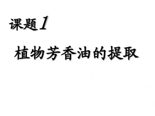 植物芳香油的提取制取(上课)