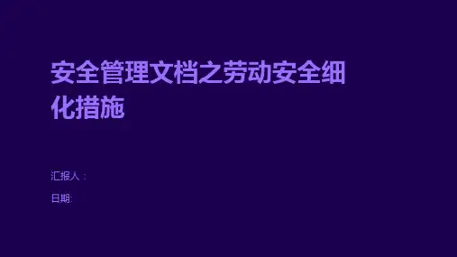 安全管理文档之劳动安全细化措施